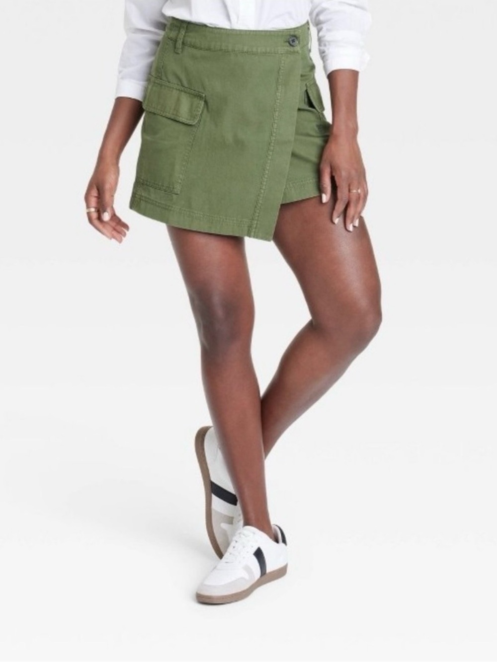Universal Thread Olive Green Mini Skirt with Cargo Pockets